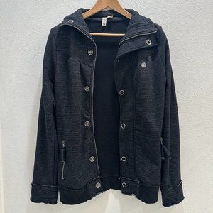 Women's Ezekiel Jacket. Large - Black/White.  Zip/Button.